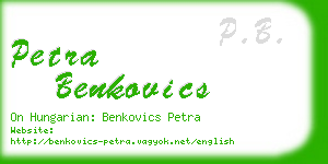 petra benkovics business card